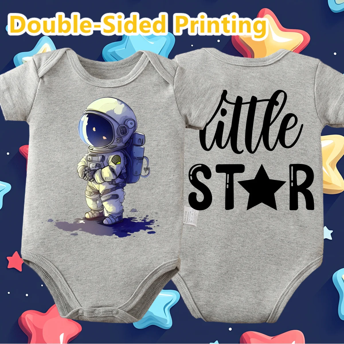 

Боди из 100% хлопка, двусторонний милый принт космонавта, удобные комбинезоны для малышей, комбинезон для новорожденных от 0 до 12 месяцев