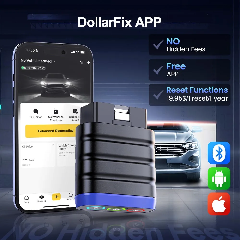 MUCAR BT200 Lite Auto Obd2 الماسح الضوئي تشخيص النظام الكامل قارئ رمز واضح تاريخ حي تشخيص السيارة عبر تطبيق Bluetooth DollarFix