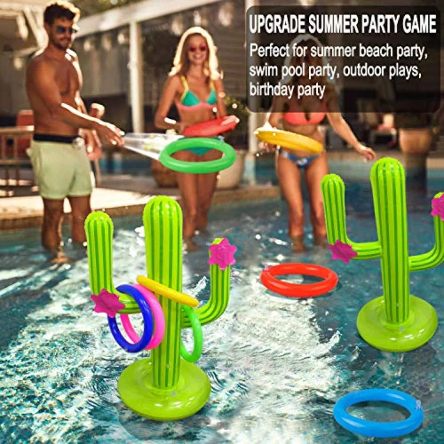 Inflatable Cactus Ring Toss Game For Swimming Pool Party Games_voghion.com