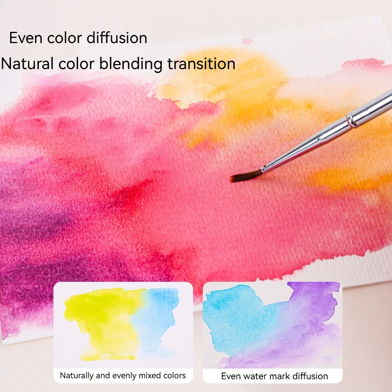 Languo 16 Colors Mini Portable Solid Watercolor Paint Set with Brush Palette Travel Sketching Painting Box Art Drawing Supplies view 6