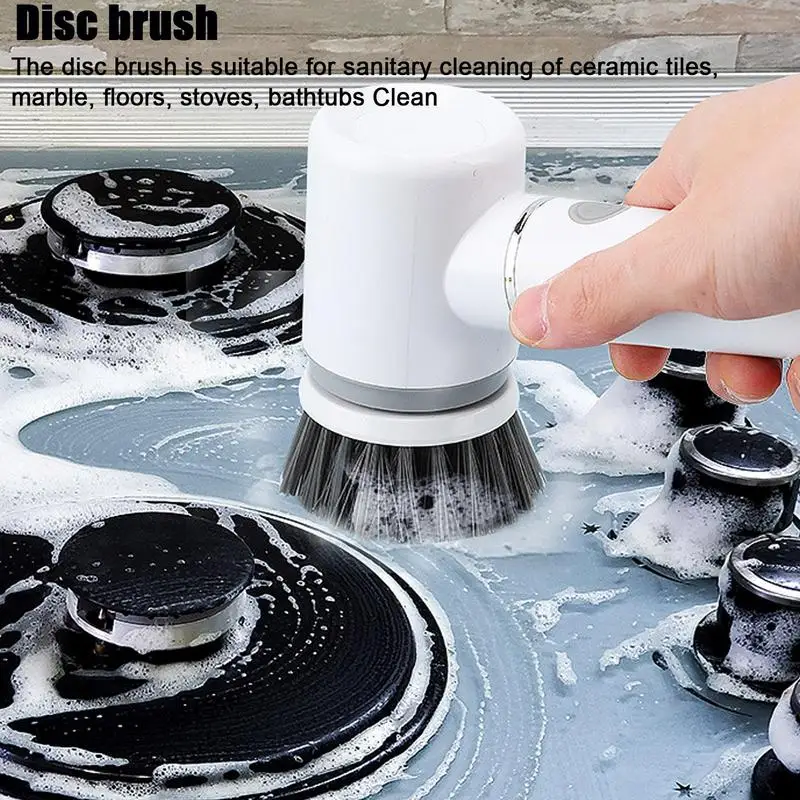 Electric Spin Scrubber Power Scrubber Cordless With 5 Replaceable Cleaning Brush Heads Scrubber For Cleaning Tub Tile Floor Sink