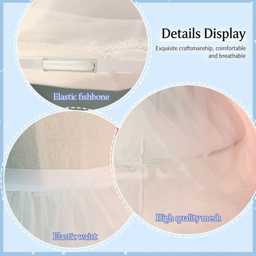 Fashion A-Line Crinoline Petticoat White Short Ball Gown Petticoat Fluffy Crinoline Tulle Underskirt Cosplay Hem Dress