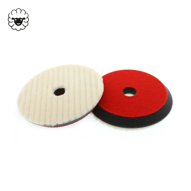 1000 Sheep Ready to Ship Chinese Car Detailed 4'' 120mm Striped Wool Cutting Disc Car Wool Buffing Pad