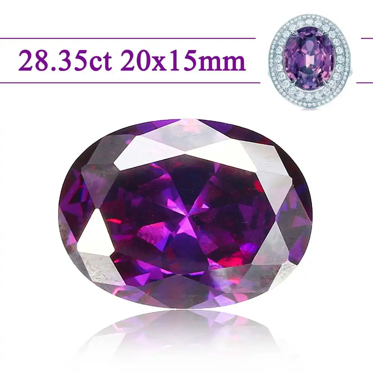 28.35ct 20x15mm 4 Types Colorful Oval Elliptical Cut Gemstone VVS AAA Zircon Jewelry Wedding Party Ring Gems Decorations