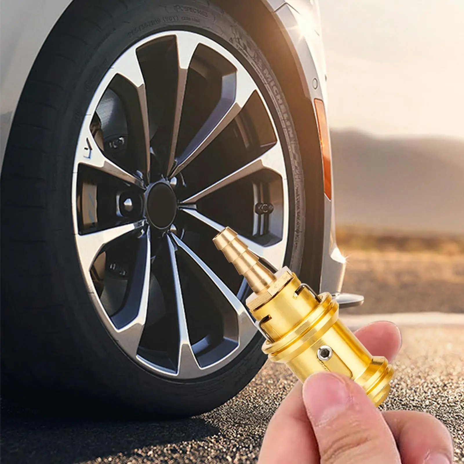 Tire Inflator Connector Solid Brass Quick Connect Car Tire Inflation Air Chuck For Vehicles Trailer RV Sedan Pickup Motorcycle