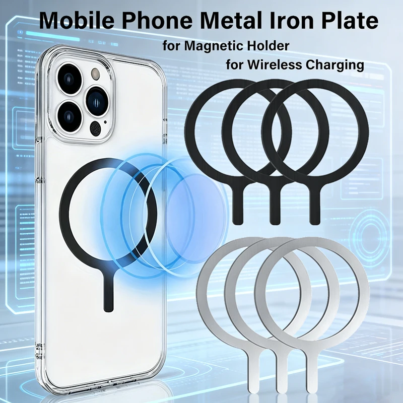 3/5/10pcs Mobile Phone Metal Plates for Magsafe Sticker Sheet for Magntic Holder Wireless Charging Iron Plate for iPhone Samsung