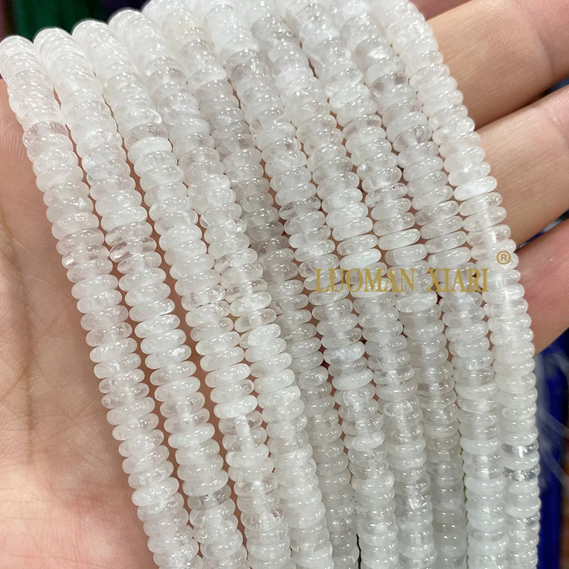 2x6MM Platte Ronde Natuursteen Kralen Labradoriet Agaat Jasper Turquoise Kristal voor Sieraden Maken Diy Armband Accessoires 15''