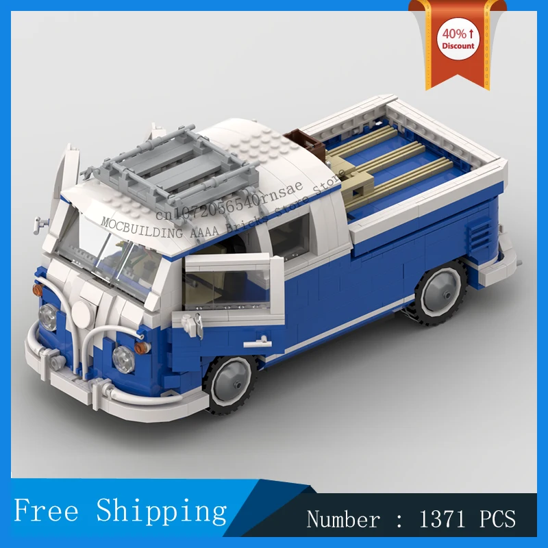 

Конструктор MOC: Классическая модель автобуса T1, технологичная модель автомобиля, игрушки для самостоятельной сборки, коллекционные кирпичики, подарки для демонстрации