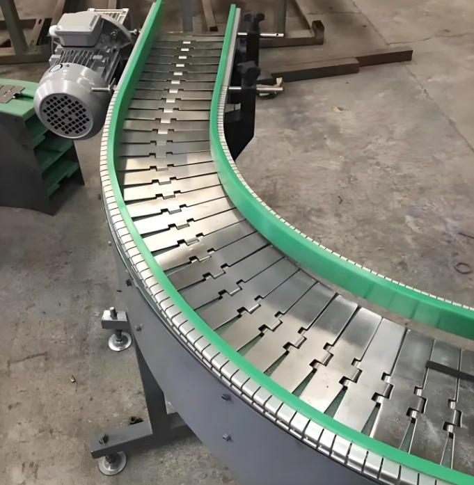 

Automatic Plastic Slat Plate Curve Belt Conveyor System Production Line