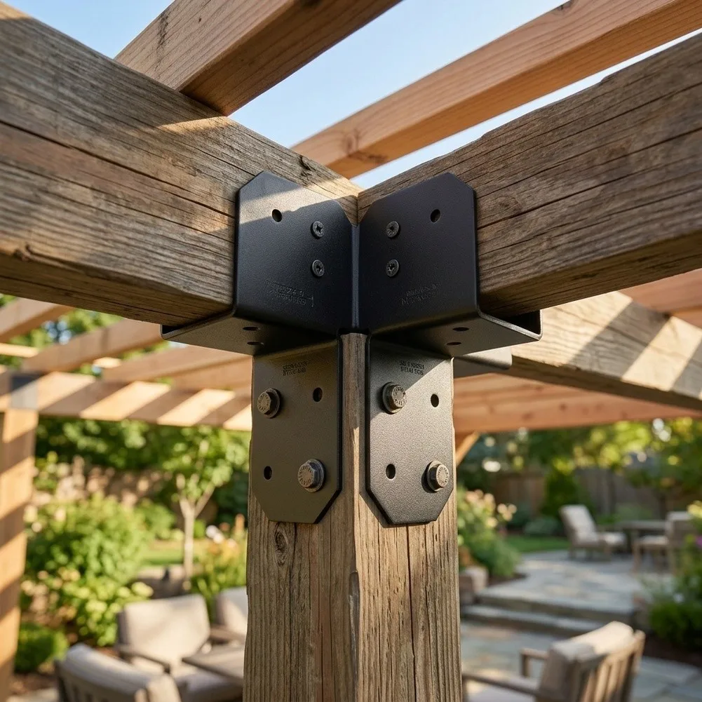 Home Renovation As Shown Steel Brackets Joist Anchor Connector Brackets Bracket for versatile Applications Black Finish