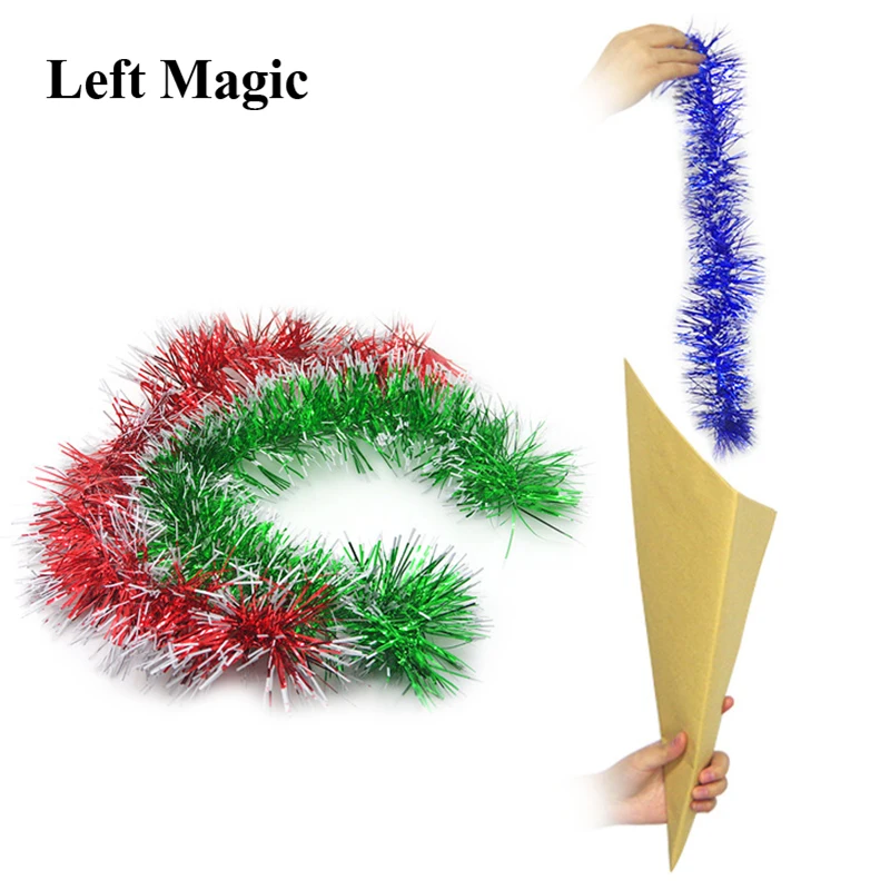 Paper Bag Out Ribbons Magic Tricks Red Blue Green Ribbon Magic Props Stage Magic Props Tools Close Up Street Illusion Gimmick