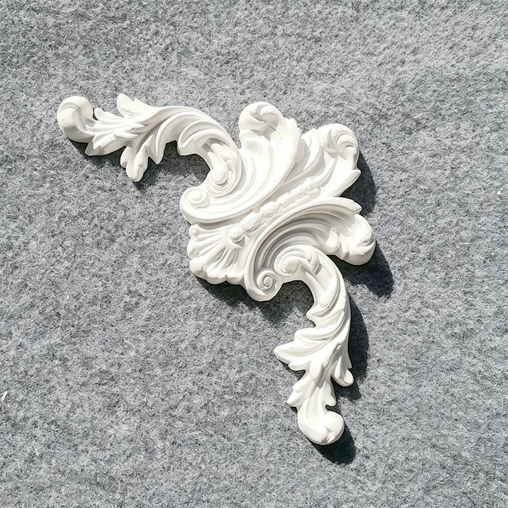 French Rococo Style PU Relief Carving, Corner Molding,Decorative Floral Corner Ornament for Home Renovation