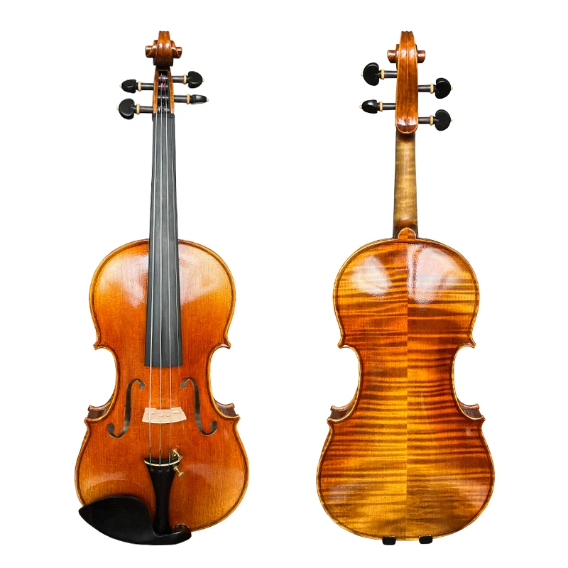 

Aiersi High Quality Handmade Rubbed Oil Painting Violin Yellow Brown Colour with Free Rectangle Foam Case