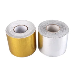 5m 10m Car Motorcycle Exhaust Reflect-A-GOLD High-Temperature Heat Reflective Roll Tape Turbo Heat Exhaust Thermal Wrap Tape