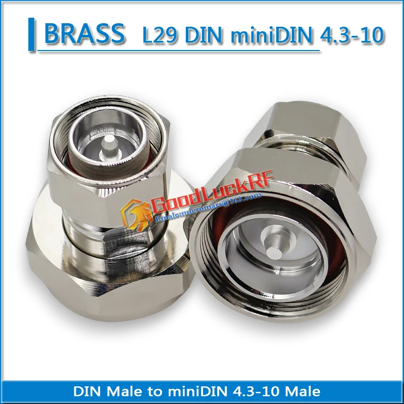 Kit Set MiniDIN Mini DIN 4.3-10 Male Female to L29 7/16 DIN Female Male Connector Socket Straight Brass Coaxial 4310 RF Adapters
