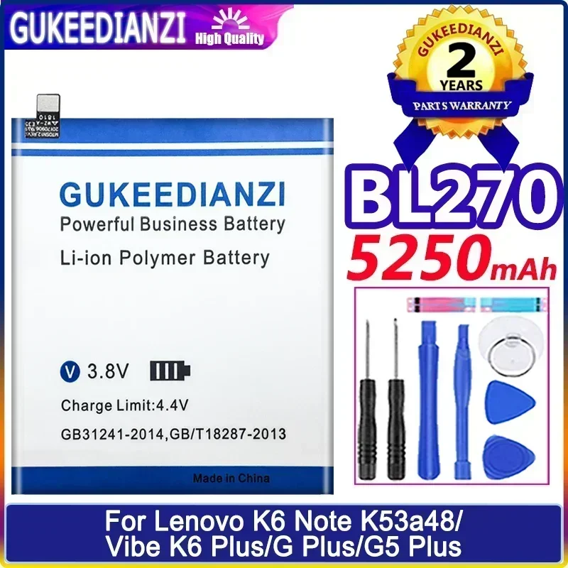 Phone Battery 5750mAh/5250mAh BL273 BL270 For Lenovo Vibe K6 Plus K6Plus GPlus G Plus/G5Plus G5 Plus/K6 Note K53a48 K6Note