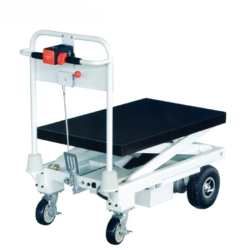 High Performance Motorized Battery Hand Trolley Powered Warehouse Electric Cart Pneumatic Wheel Stainless Steel