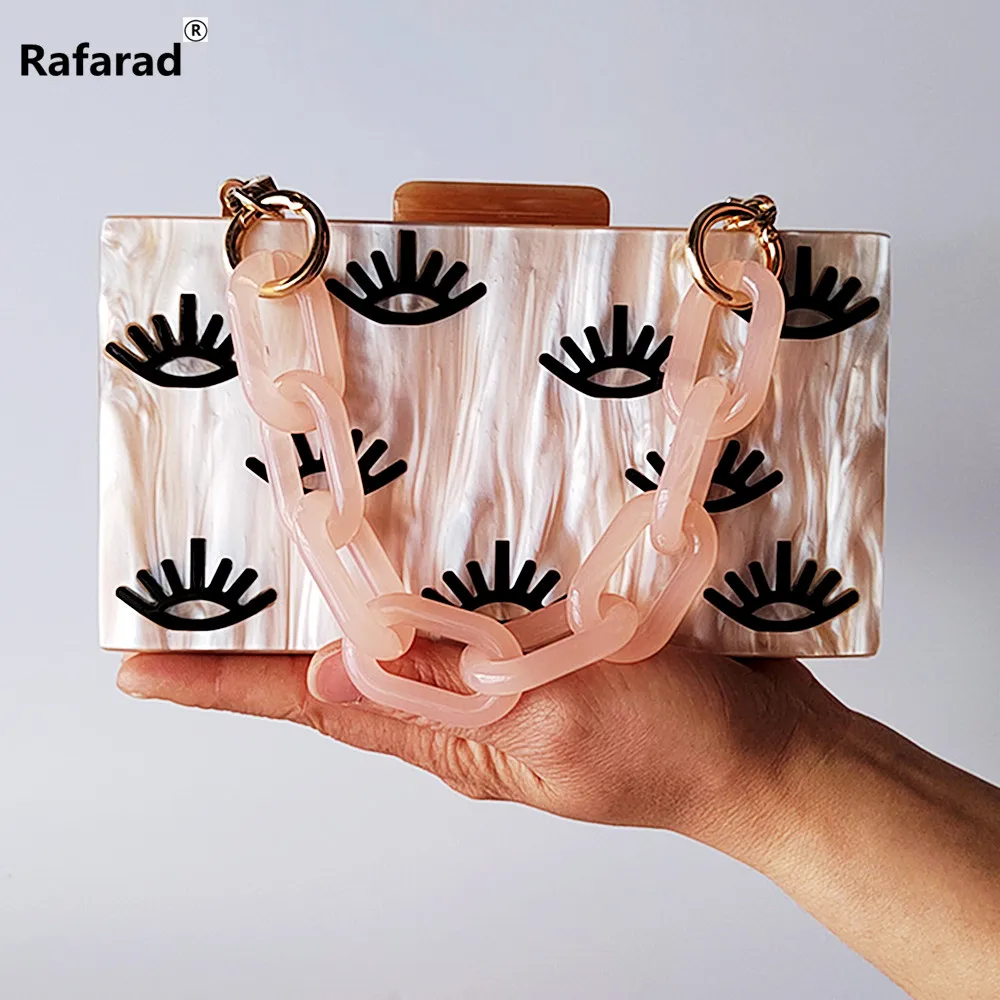 

Ladies Shoulder Bag Cocktail Brand Luxury Handbag Evening Gift Evil Eye Acrylic Clutches Box Beach Women Wallet Bolsa Feminina