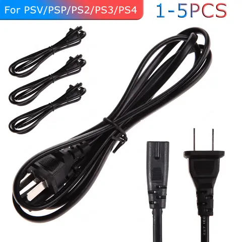 Premium 2-Prong AC Power Adapter Cord Cable Lead For Sony PSV/PSP/PS2/PS3/PS4 Gamepad Power Supply Cable Replacement