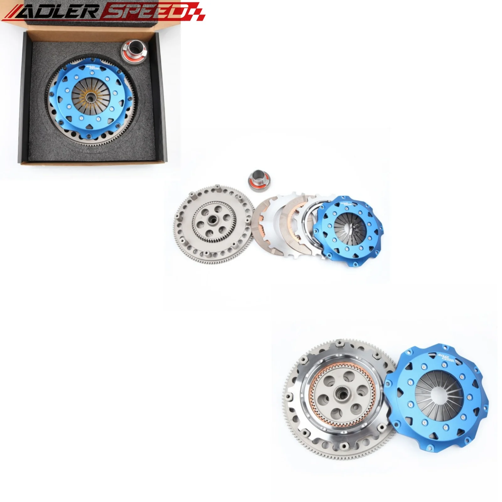 

FOR 04-05 BMW 325 330 530 E46 E60 E83 E85 E86 X3 Z4 M54 6-SPEED ADLERSPEED 8.5" (215mm) RACE CLUTCH KIT TWIN DISC + FLYWHEEL