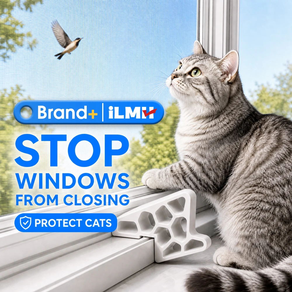 iLMH Heavy Duty Door Stopper, Non-Slip Balcony Window Door Wedge, Protect Cats Kids Prevent Accidents, for Home Office Kitchen