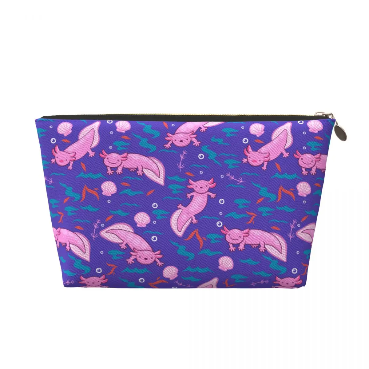 Custom Cute Salamander Animal Axolotls Travel Toiletry Bag for Women Cosmetic Makeup Organizer Beauty Storage Dopp Kit