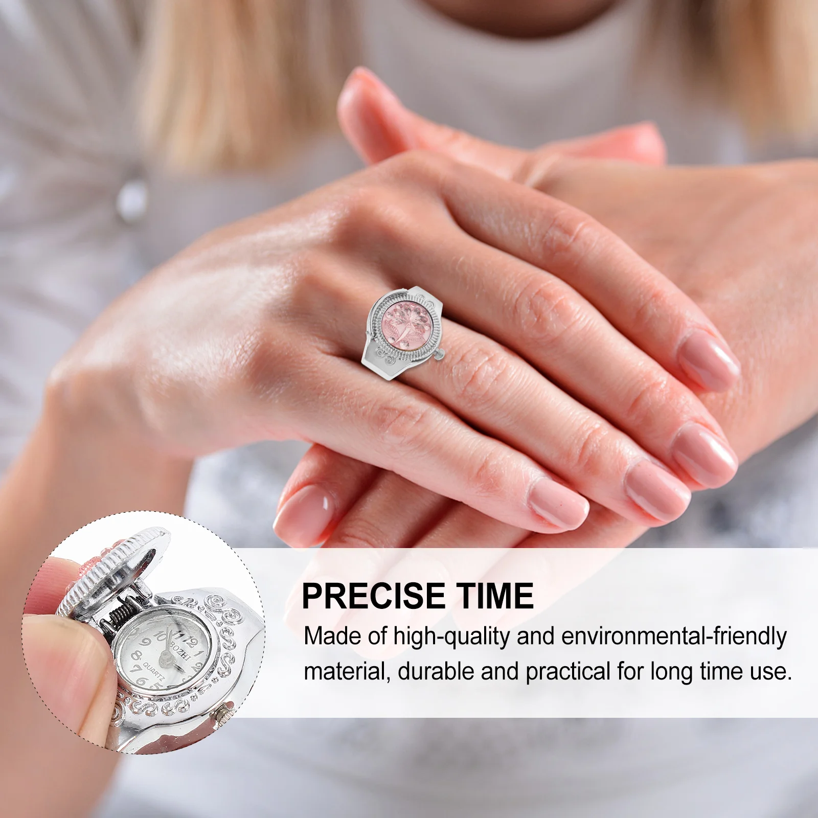 Lady Watches Digital Ring for Men Unique Hand White Zinc Alloy Jewelry Lovers Rings