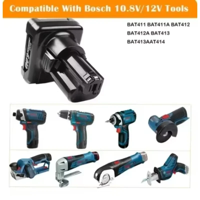 12 فولت Bosch 6Ah ليثيوم أيون BAT420 BAT411 استبدال البطارية لبوش BAT411 BAT412 BAT413 BAT414 10.8 فولت بطارية أدوات كهربائية لاسلكية #2