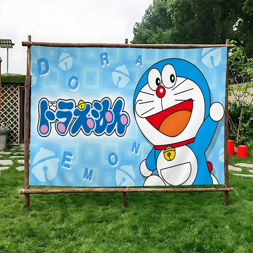 Cute D-Doraemon Cartoon Retro Flags Multiple Choice Living Studio Booth Interior Decoration Banner