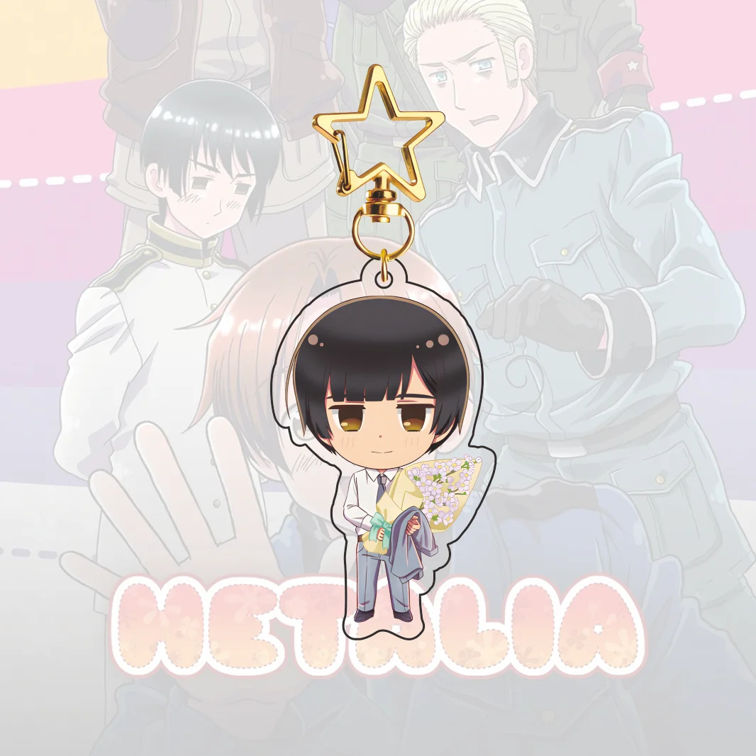 Hetalia Bouquet Flower Series Acrylic Keychain Italy USA France UK Japan Q Version Anime Star Buckle Pendant Backpack Charm