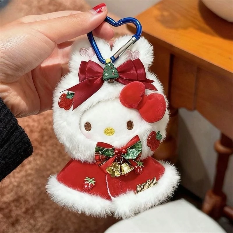

10cm/3.93in Hello Kitty Kawaii Plush Decorative Dolls Christmas Cloak Rabbit Creativity Accessories Birthday Gift Ornaments Toys