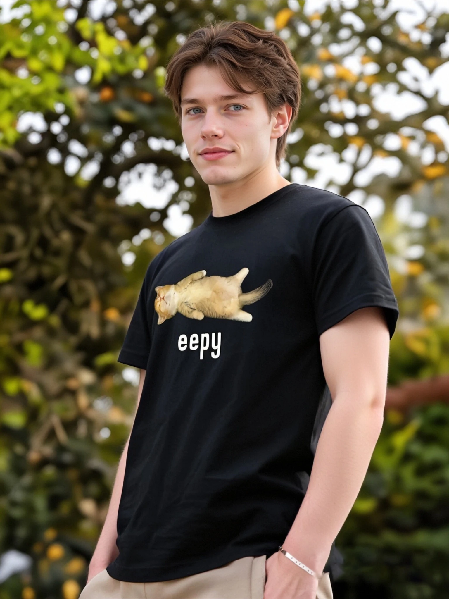 

100% Cotton Eepy Cat, Silly Sleepy Cat Meme T-Shirt