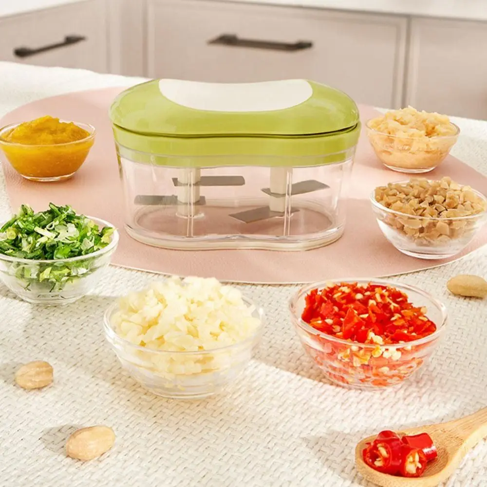 Hand Push Garlic Cutter Manual Garlic Chopper Minced Garlic Making Machine with Cover Food Processor Portable Removable