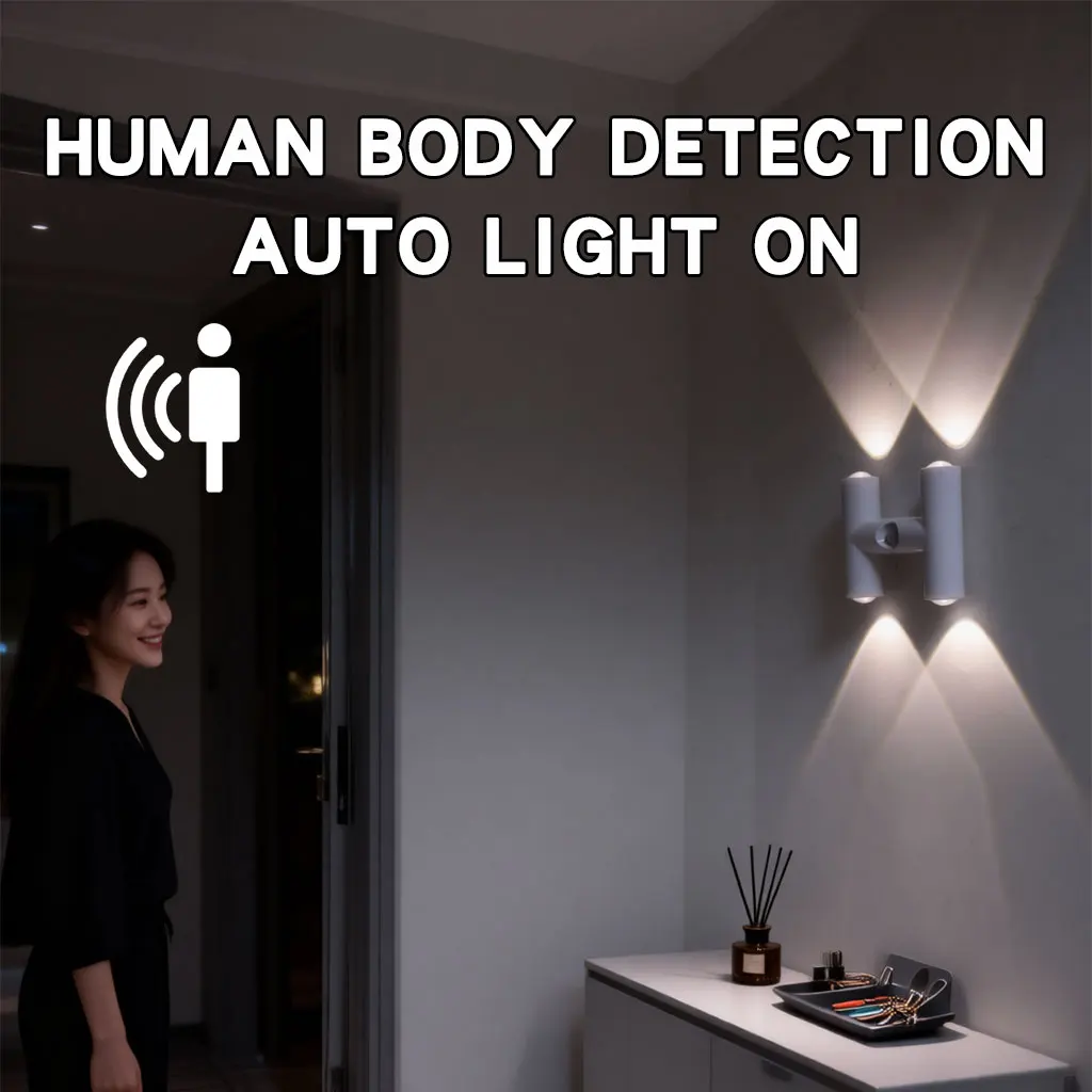PIR Motion Sensor Wall Lamp USB Rechargeable Rotatable LED Night Light Indoor Hallway Corridor Closet Cabinet Decor Wall Sconce