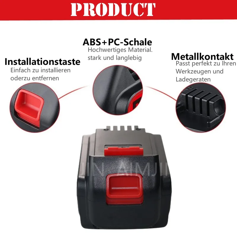 Li-ion Rechargeable Battery  20V 8000mAh Is Suitable For The Whole BLACK DECKER 20 Model