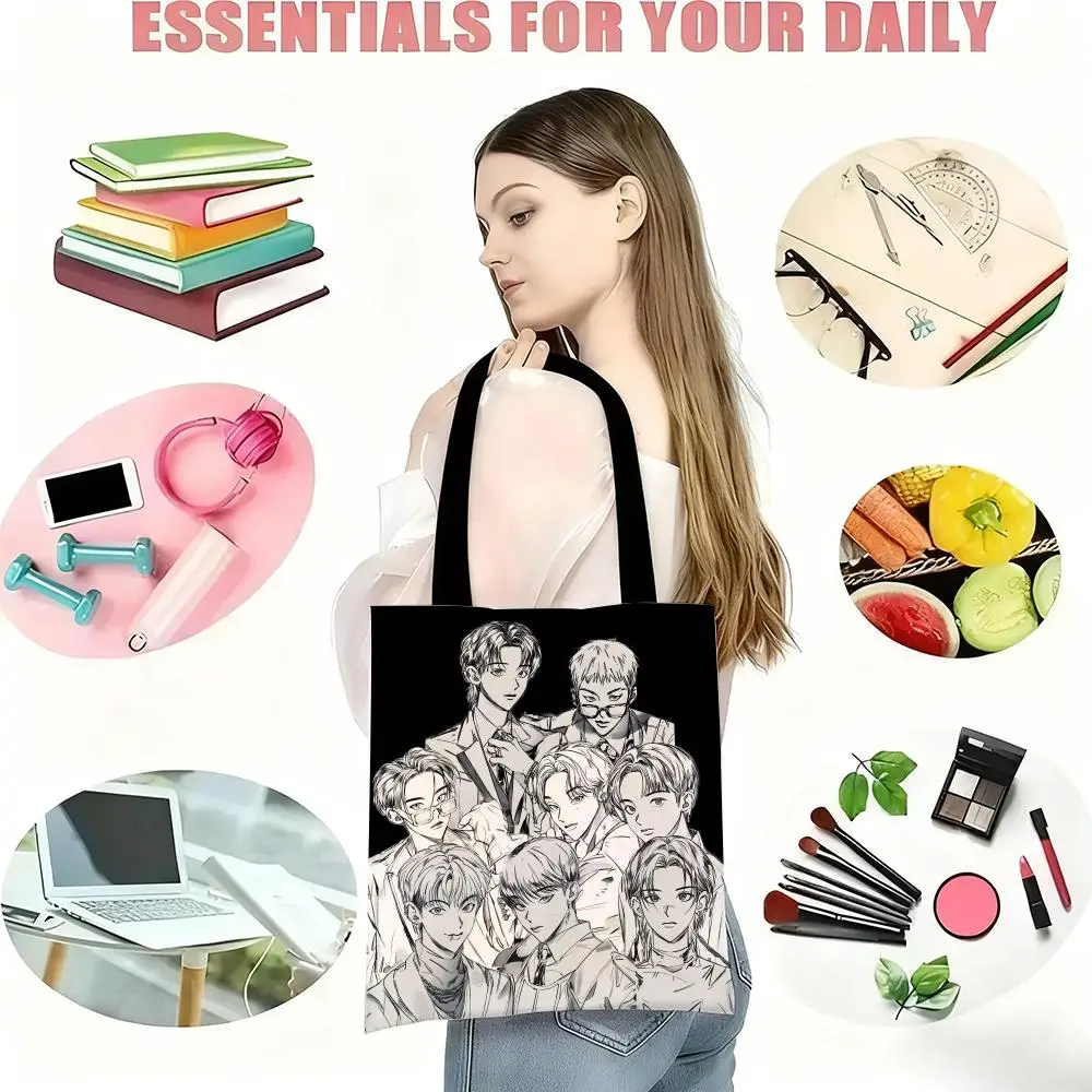 حقائب تخزين ATEEZ Kpop خفيفة الوزن وصديقة للبيئة وعصرية ومتعددة الأغراض وحقيبة كتف قماشية ذات سعة كبيرة #3