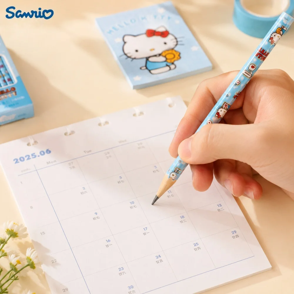 Genuine Sanrio Hello Kitty Cute Wooden Pencils 12pcs Set for Women Students School Supplies Stationery Writing Gifts HB Lead view 5