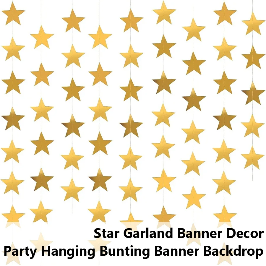 4 متر 7 سنتيمتر الساطع ستار ورقة قطرة جارلاند راية الذهب الفضة الرايات راية للطفل دش الاطفال غرفة الزفاف شنقا الديكور #2