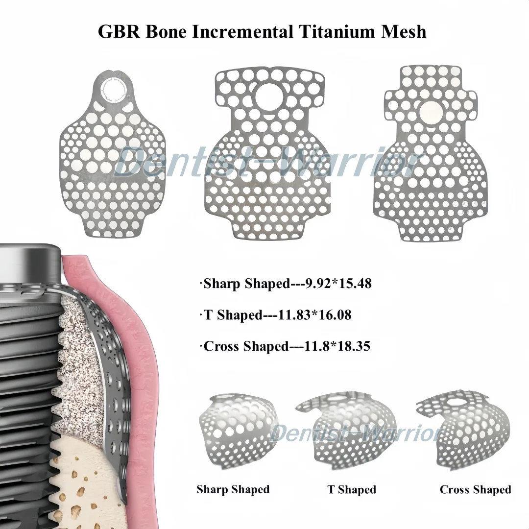 

3Size Dental GBR Bone Incremental Titanium Mesh Membrane Implant Sidewall Bone Regeneration Ti Safe Flexible Mesh