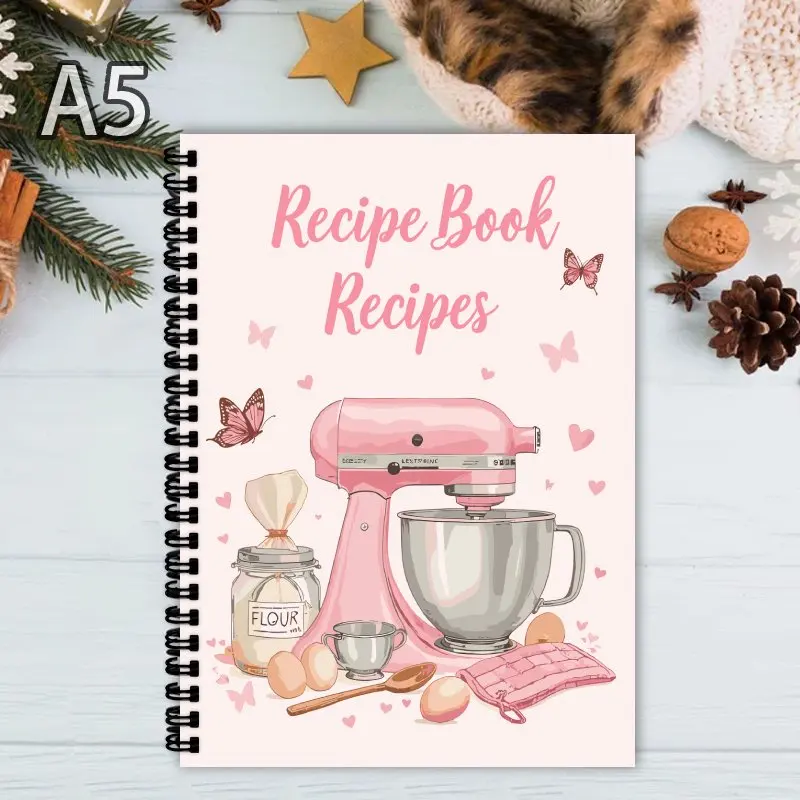 A5 Blank Recipe Book - Personalized Planner for Cooking Enthusiasts, DIY Meal Plans & Family Cookbooks