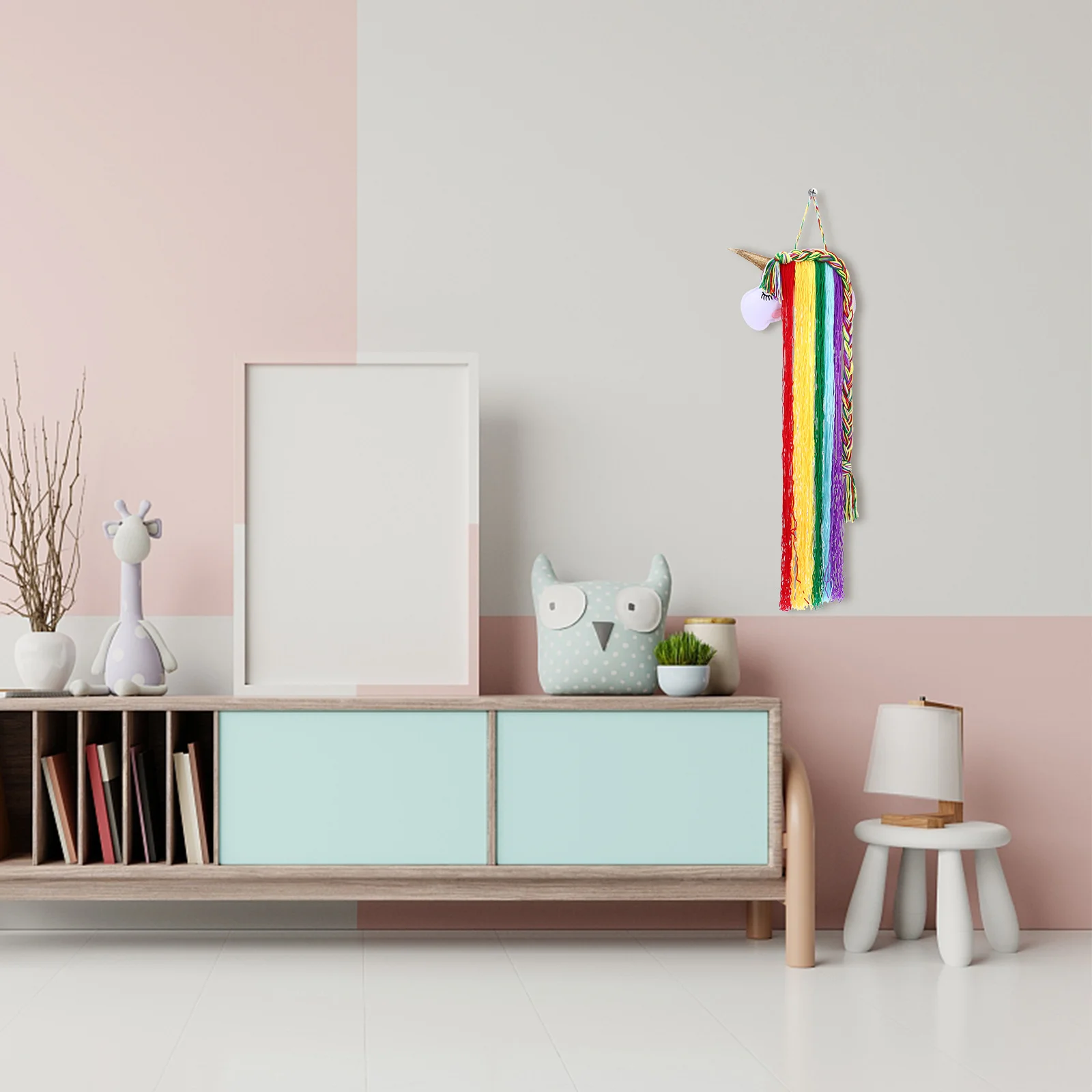 

Unicorn Hair Clips Holder Durable Tassel Organizer Wall Hanging Storage Rack for Girls Hairpins Headbands Barrette Holder