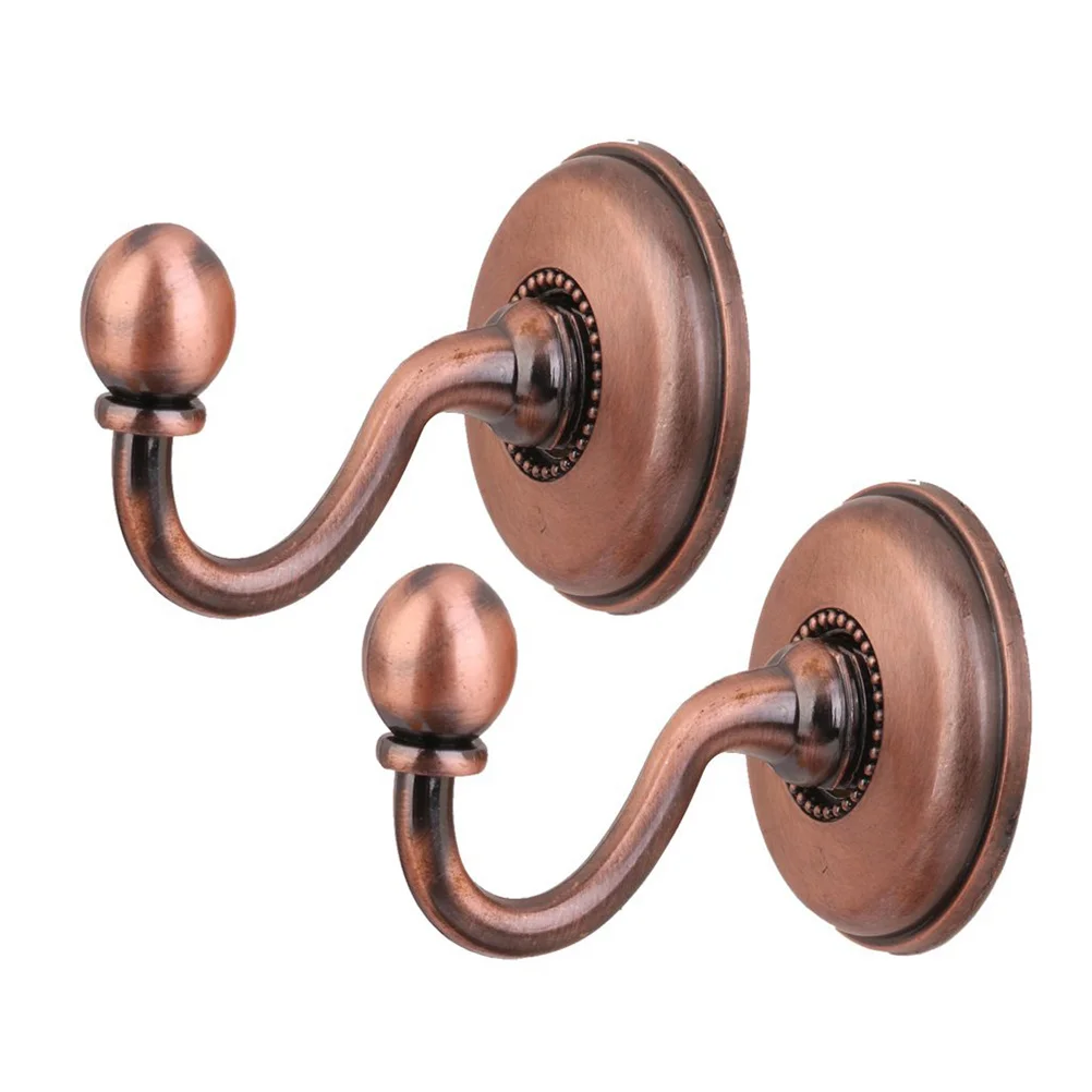 

2 Pcs Hook Curtain Holdbacks Hangers for Hat & Coat Zinc Alloy Vintage Tieback Hooks Pommel