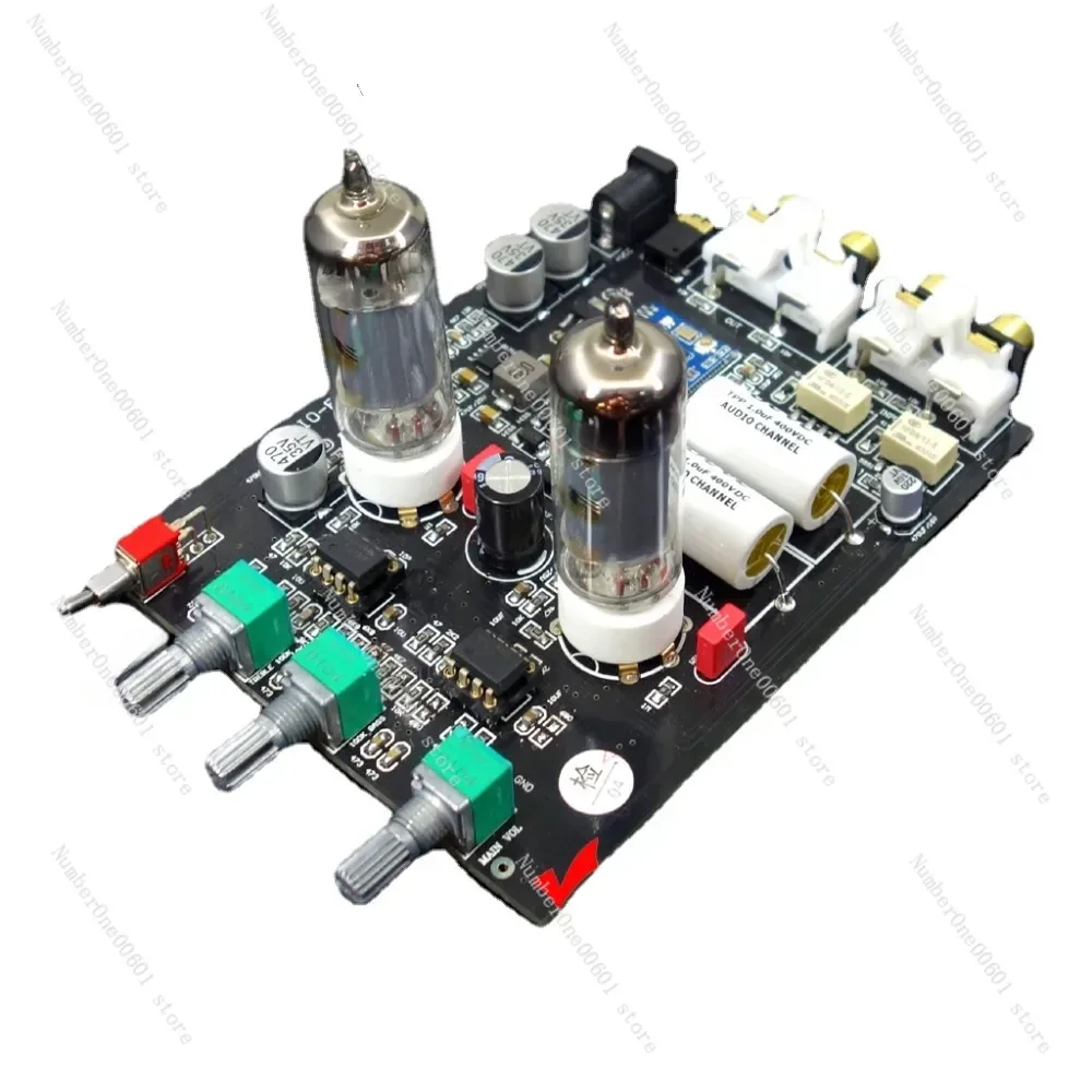 

Bluetooth 5.3 Tube Front Tuning Board 6J5 Treble Bass Tone Preamp Board with TL072 OP AMP DC12V