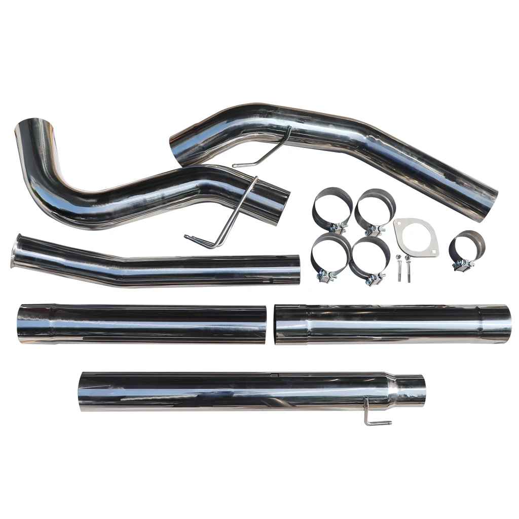 

304 Stainless Steel MIrror Polished 5" Full Exhaust Pipe Kit for 2011-2022 Ford 6.7L Powerstroke