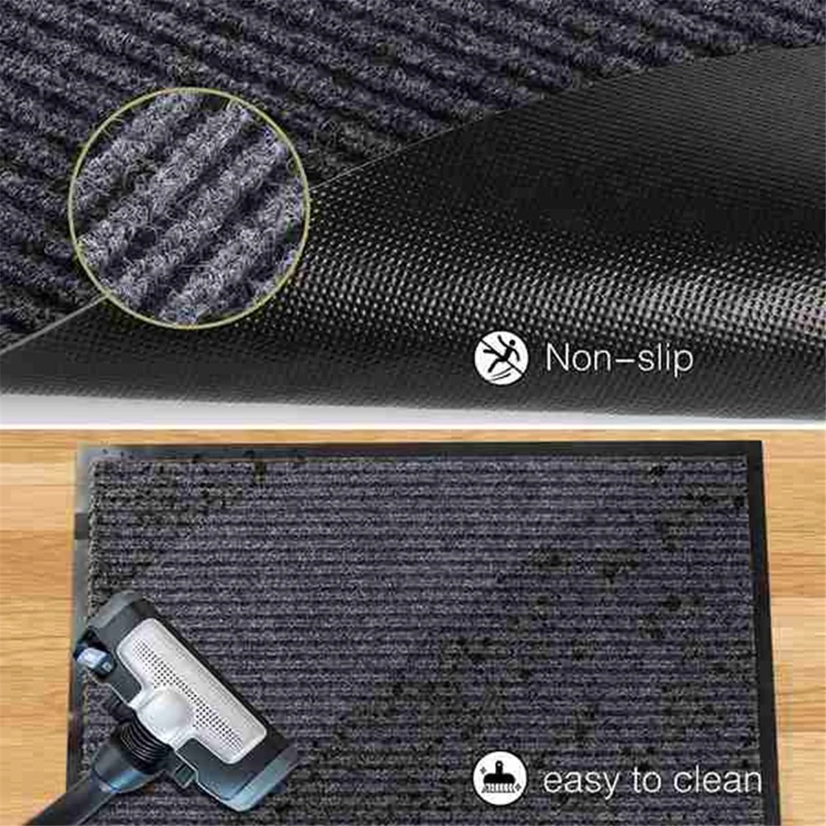 

WSFS! PVC Double Stripe Door Anti-Slip Mat Absorbent Foot Mat Hotel Door Carpet Bottom Mat Door Mat 50x80cm
