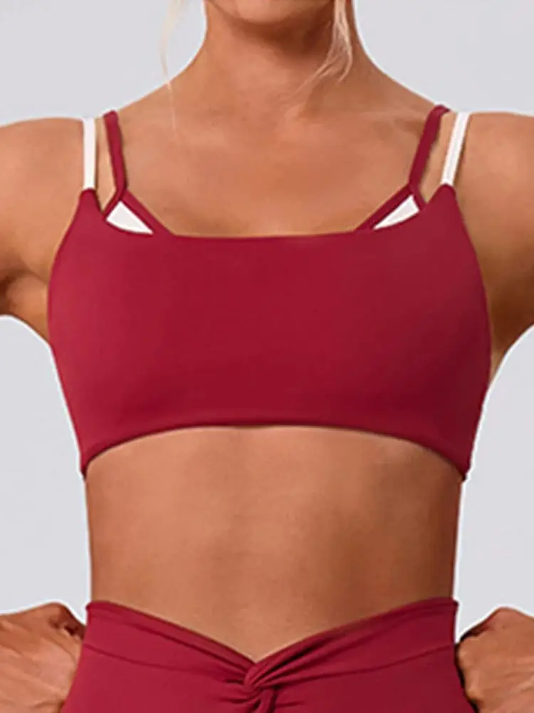 Vrouwen ondergoed sportbeha schokbestendig fitness tops push-up gym crop top beha sport bh's workout top ademende yoga beha