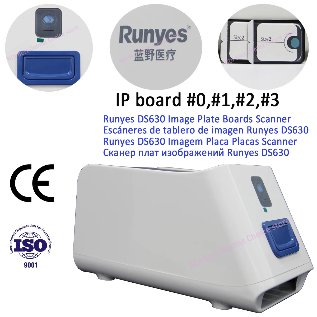 New Runyes DS630 Digital Imaging Plate Scanner Dental Intraoral Scanner X-ray Film Scanner Plate Size#2 #3 for Dental IP Scanner