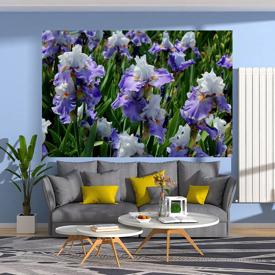 

Iris Flower Printed Tapestries Oil Painting Background Cloth Wall Hanging Rugs Aesthetic Room Decoration