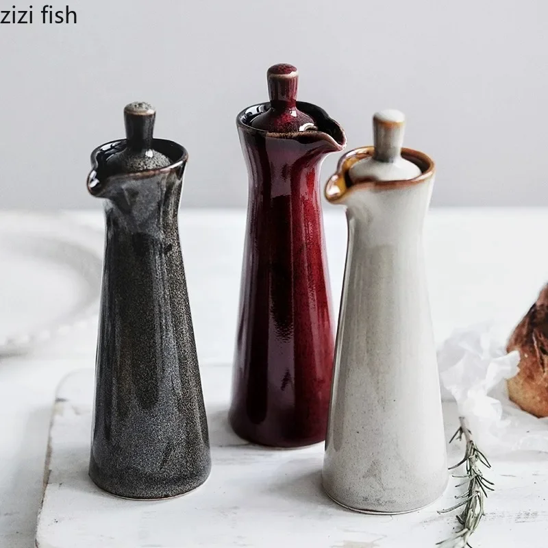 Soy Pot Sauce Jar Spice Vinegar Box Seasoning Kitchen Supplies Spice Tools Seasoning Ceramic Bottle Oil Pot Oil Bottle