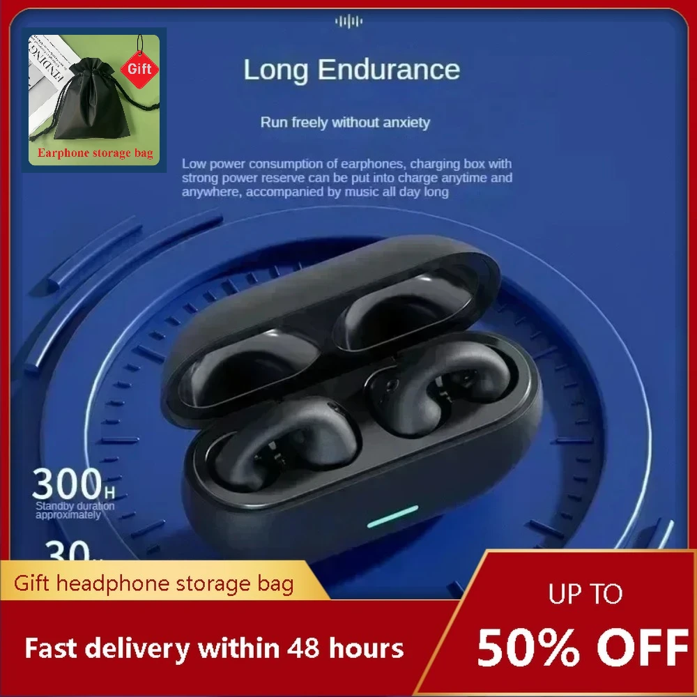 

Bone Conduction Bluetooth Headset 5.3 T75: Clip Ear Wireless Earphone for Music, Sports Gaming & HD Call with Noise Canceling